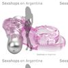 Anillo doble con vibrador y forma de elefante